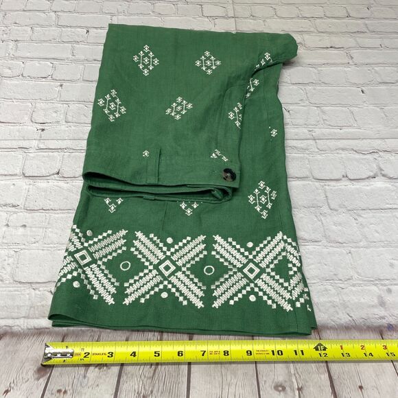 Zara Green Wide Leg Pants with White Pattern - Picture 8 of 16